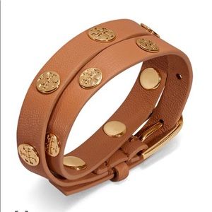 Tory Burch Double Wrap Logo Stud Bracelet
